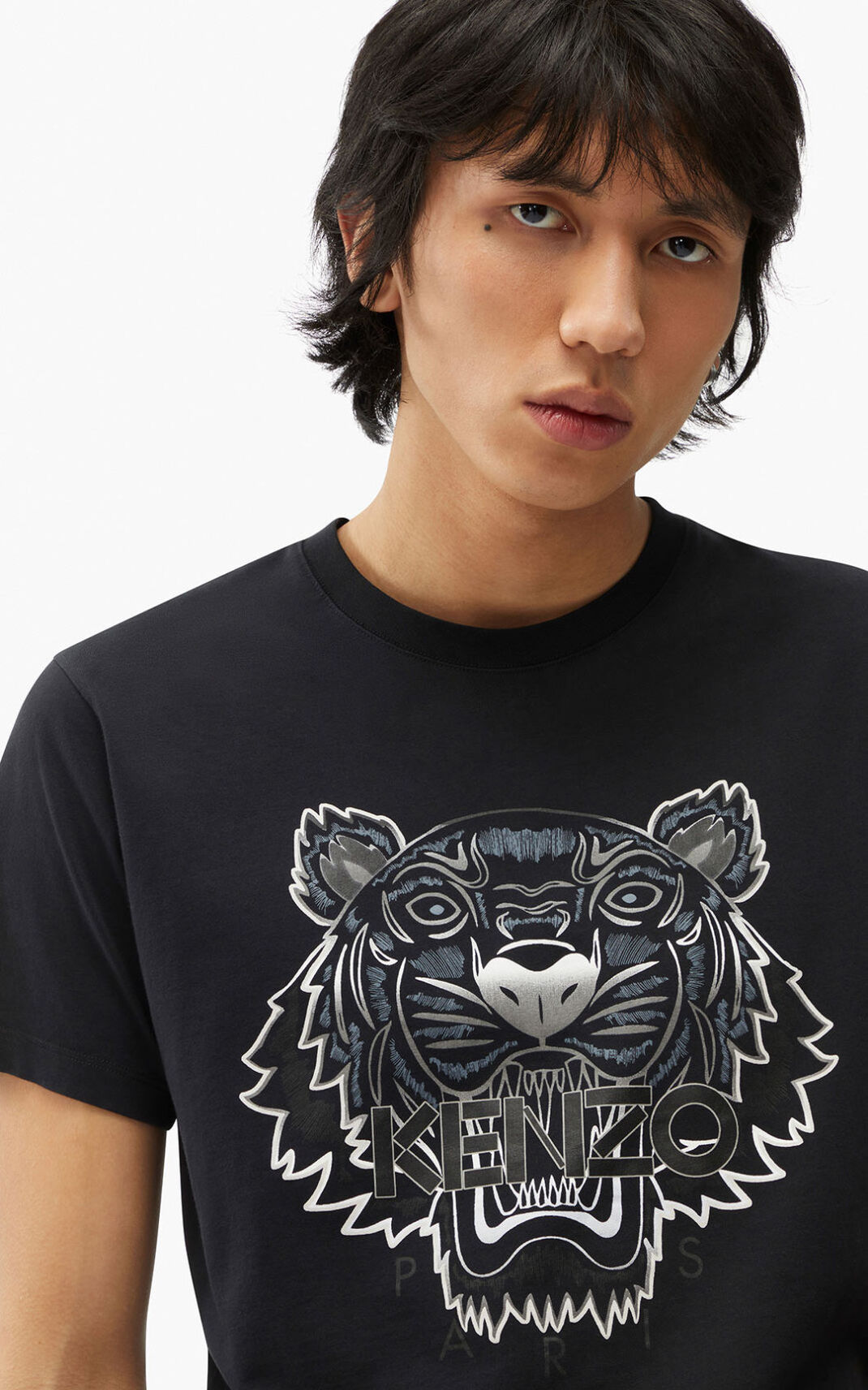 Kenzo Gradient Tiger T Shirt Black For Mens 8603ZHYBS